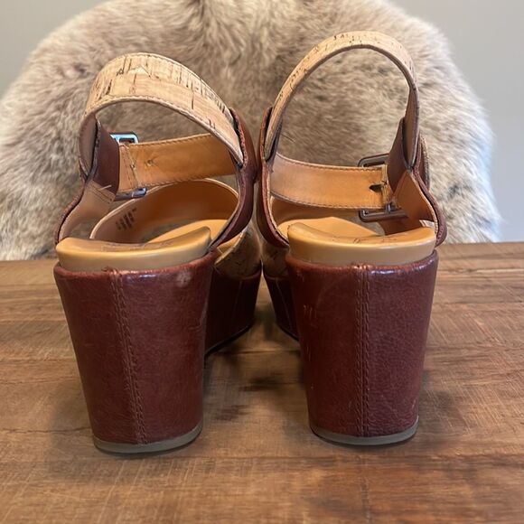 Kork-Ease Keirn Ankle Strap Platform Wedge Sandal - Natural Cork Size 9 - Picture 8 of 9